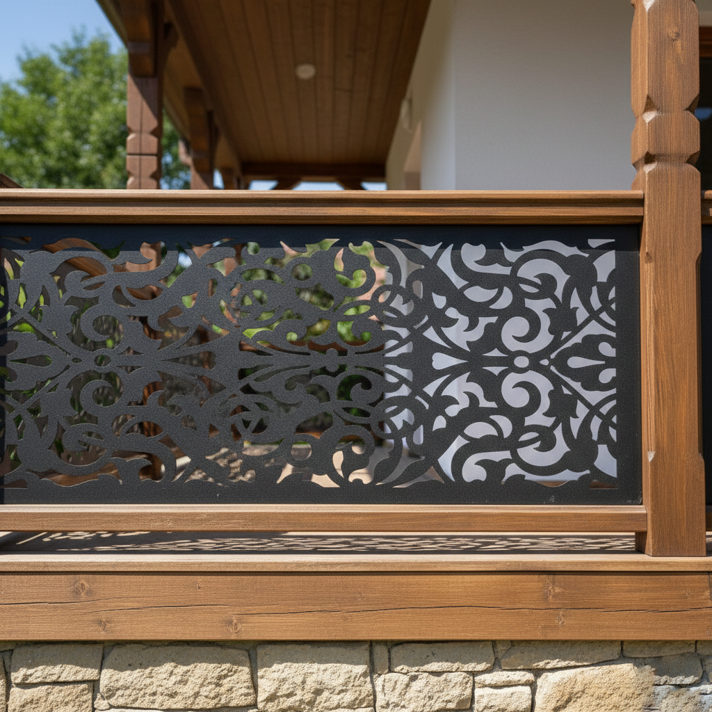 Balustrada terasa |metal| lemn| balcon scari | moderna interior | exterior Tia