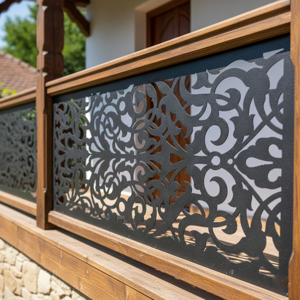 Balustrada terasa |metal| lemn| balcon scari | moderna interior | exterior Tia