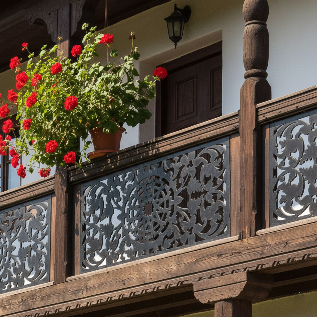 Balustrada terasa |metal | lemn | balcon scari | moderna interior | exterior Velis
