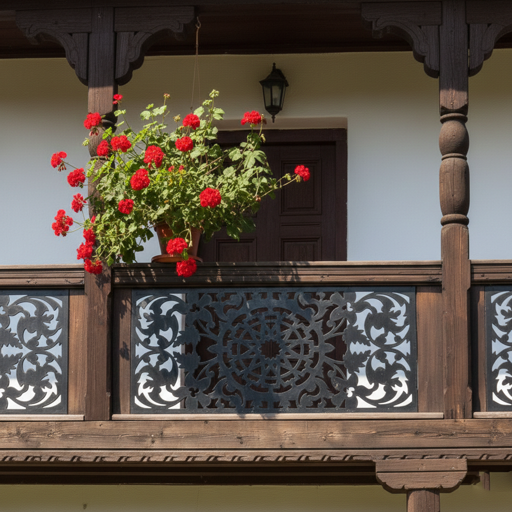 Balustrada terasa |metal | lemn | balcon scari | moderna interior | exterior Velis