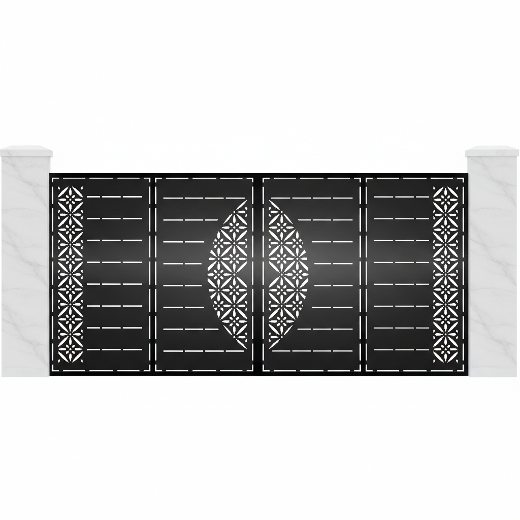 Poarta Metalica acces Auto debitata Laser cu Modele, Stela
