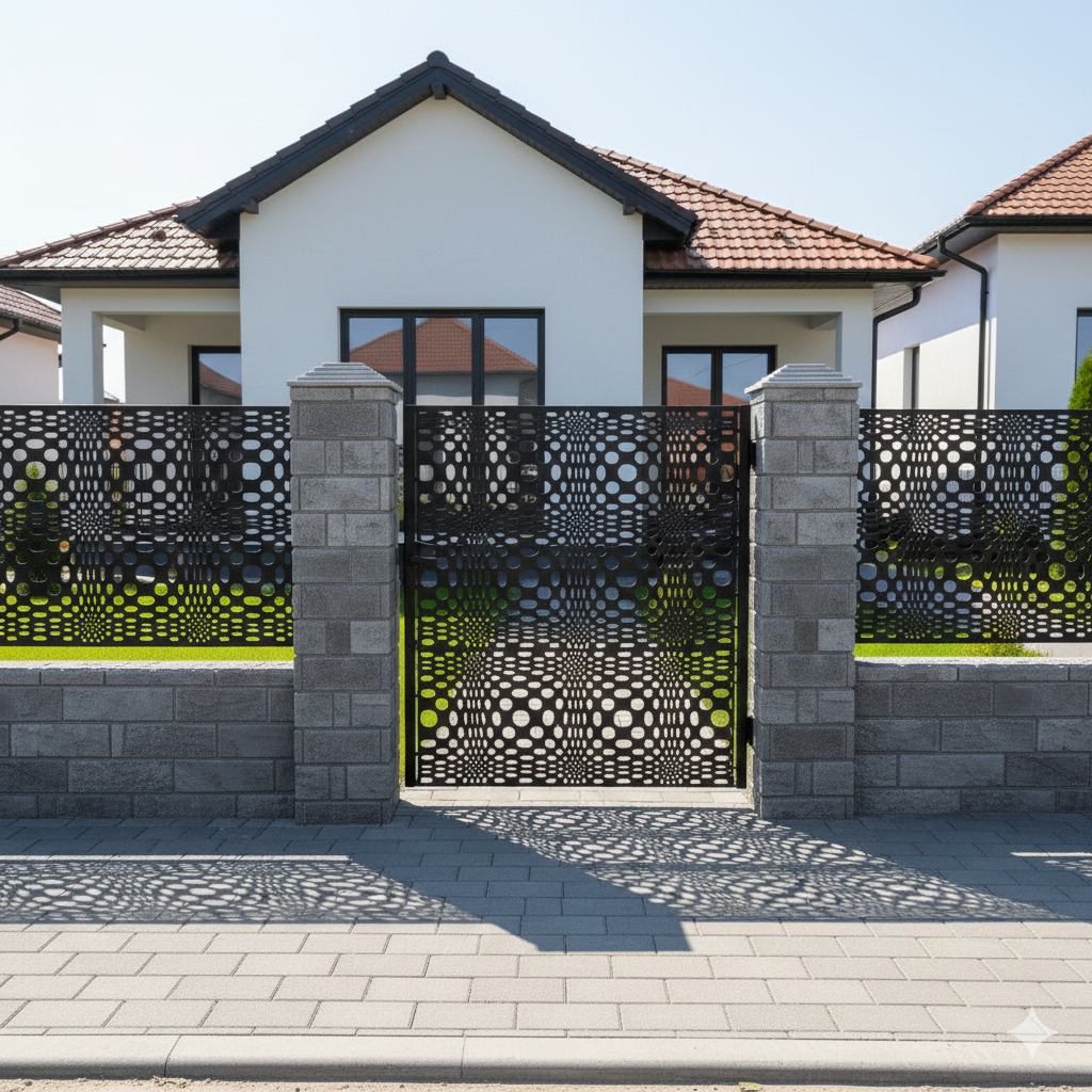 Panou de Gard Metalic debitat Laser cu modele, Rustica