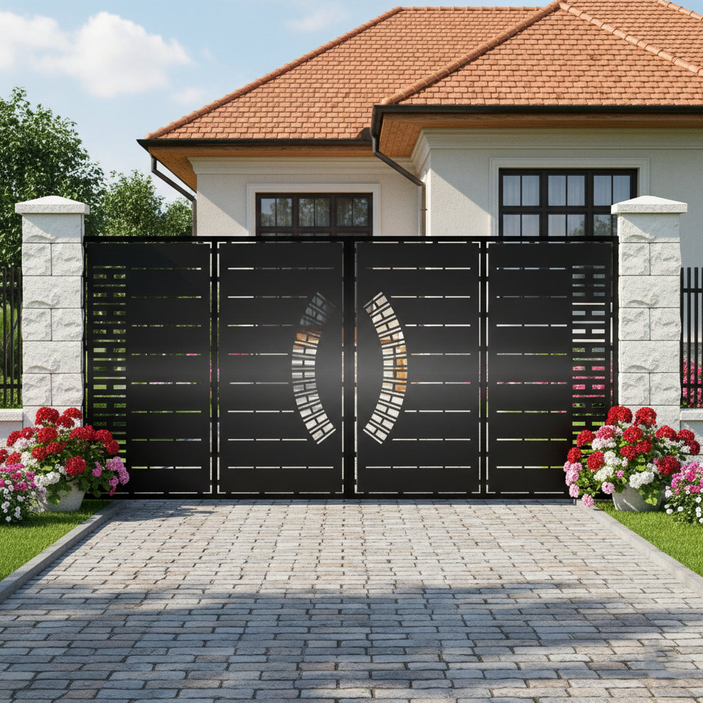 Poarta Metalica acces Auto debitata Laser cu Modele, Aura