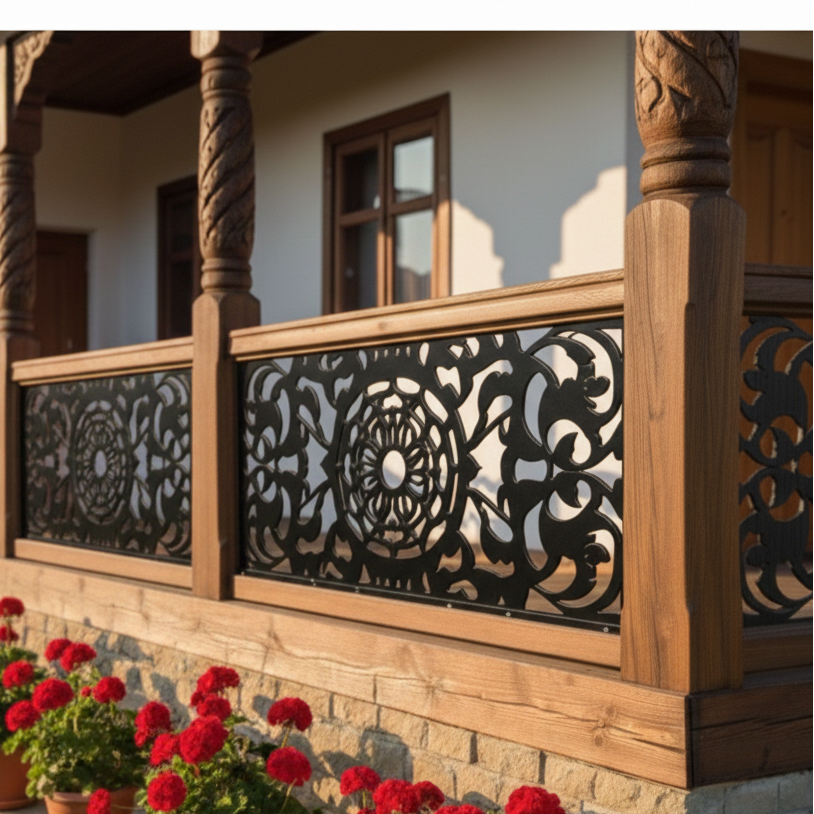 Balustrada cerdac custom| gard de lemn|foisor| terase | elementi lemn cu modele