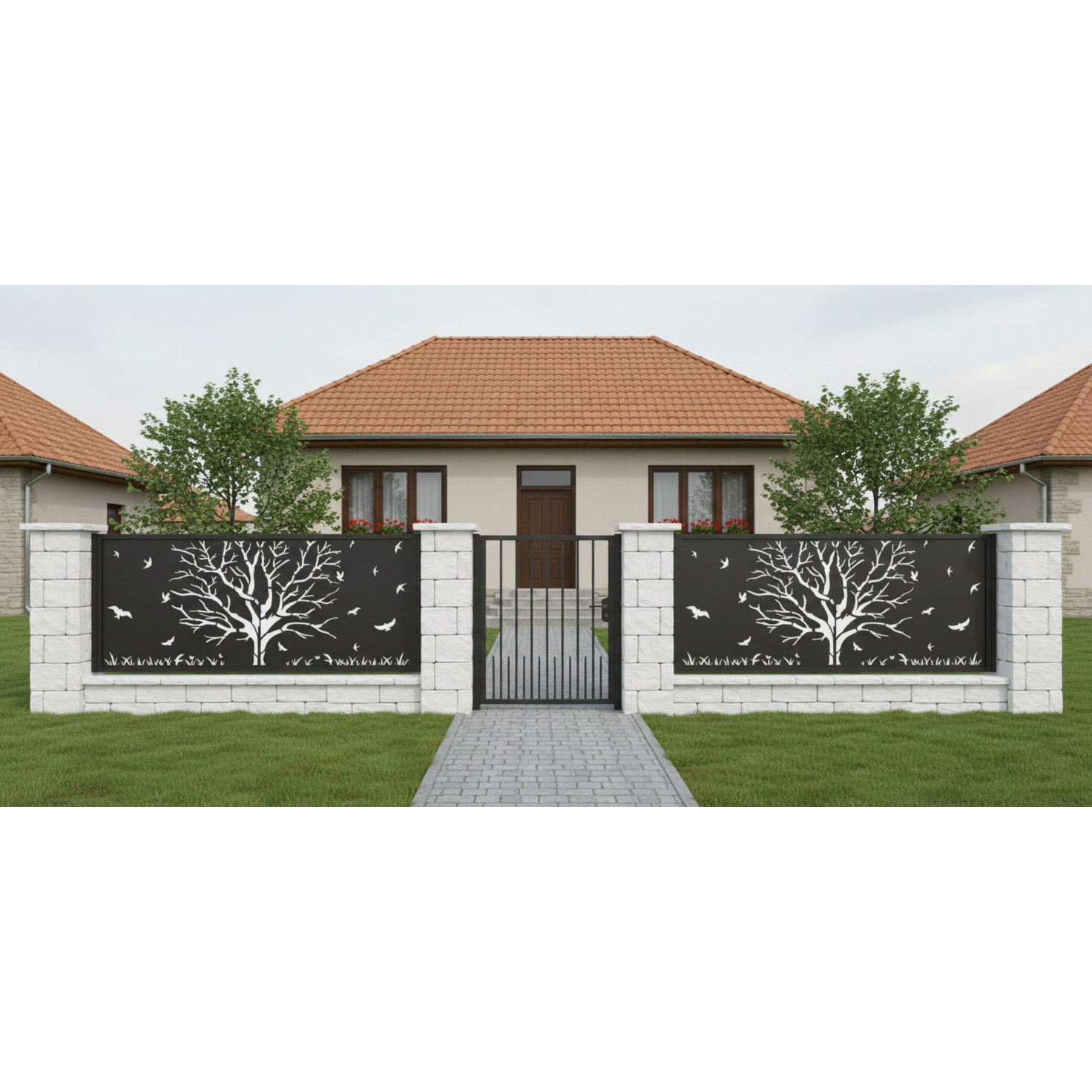 Panou de Gard Metalic debitat Laser cu modele, Labirinth