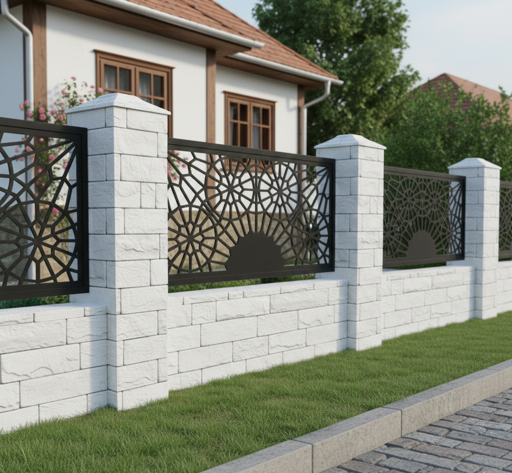 Panou de Gard Metalic debitat Laser cu modele, Bastion