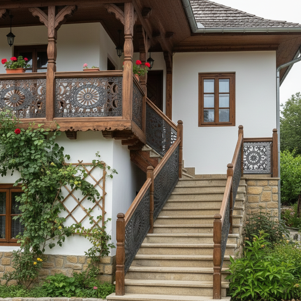 Balustrada terasa |metal| lemn| balcon scari | moderna interior | exterior Zura