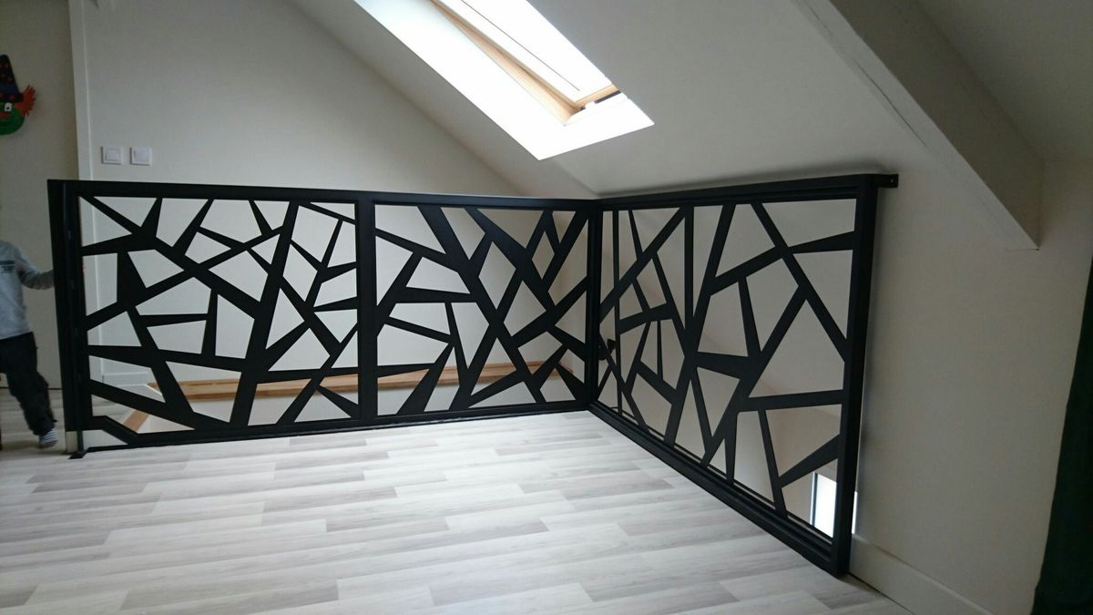 Balustrada terasa |metal| balcon scari | moderna interior | exterior |abstract simplu