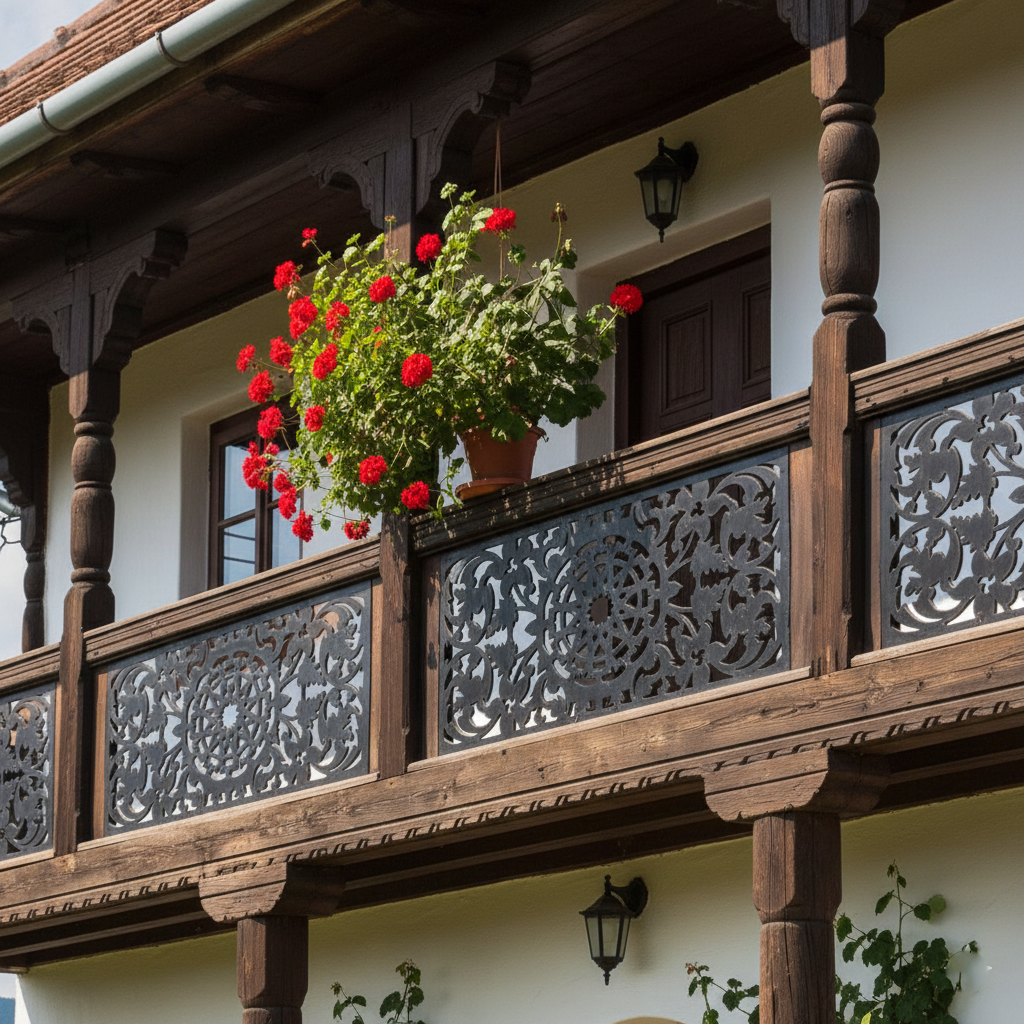 Balustrada terasa |metal | lemn | balcon scari | moderna interior | exterior Velis