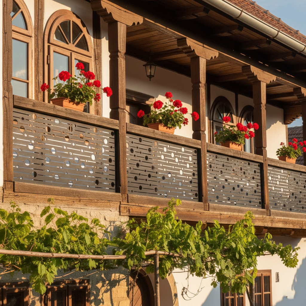 Balustrada terasa |metal| lemn| balcon scari | moderna interior | exterior Verto