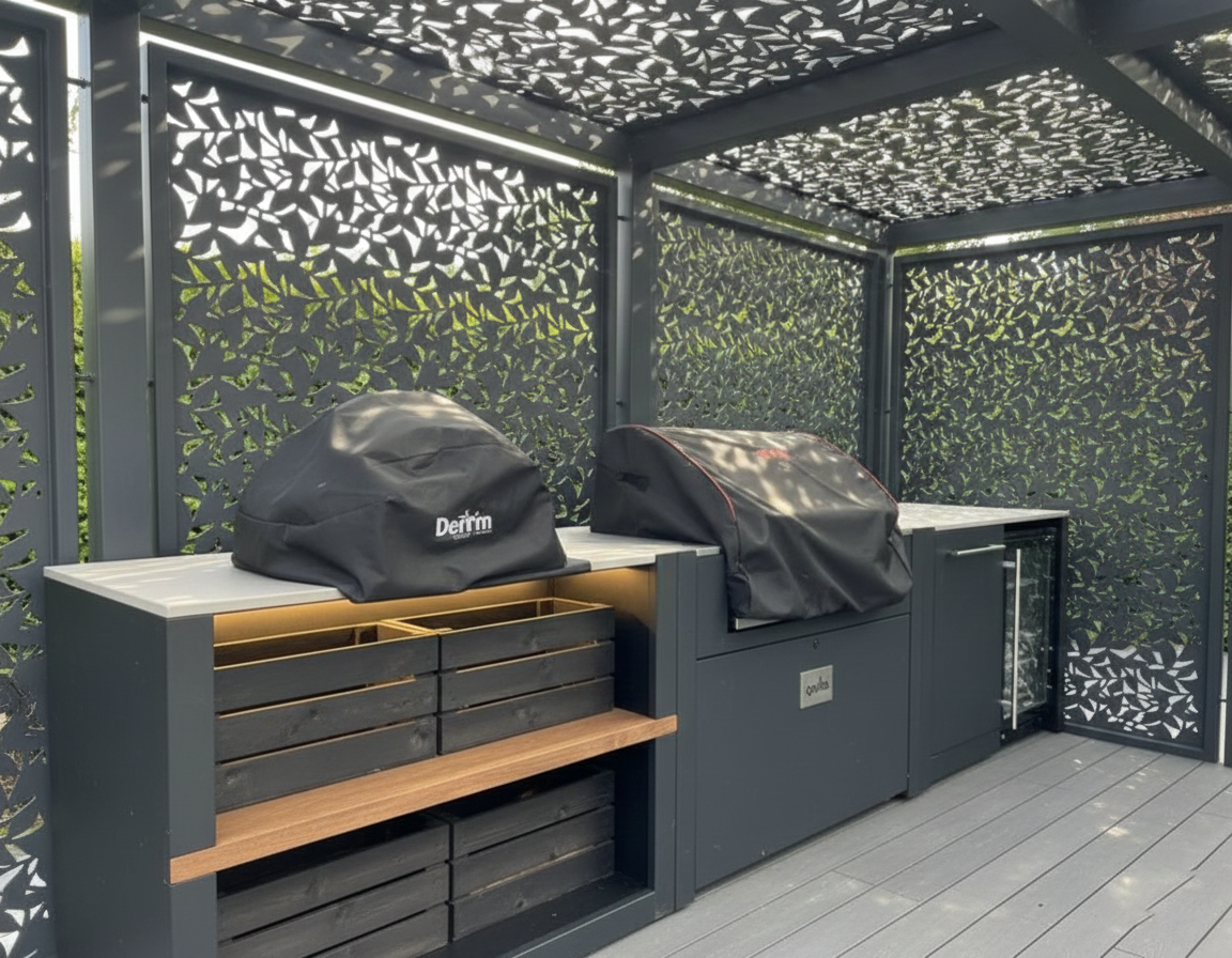 Pergola metalica |foisor|structura metal pavilion de gradina |panouri debitate cnc