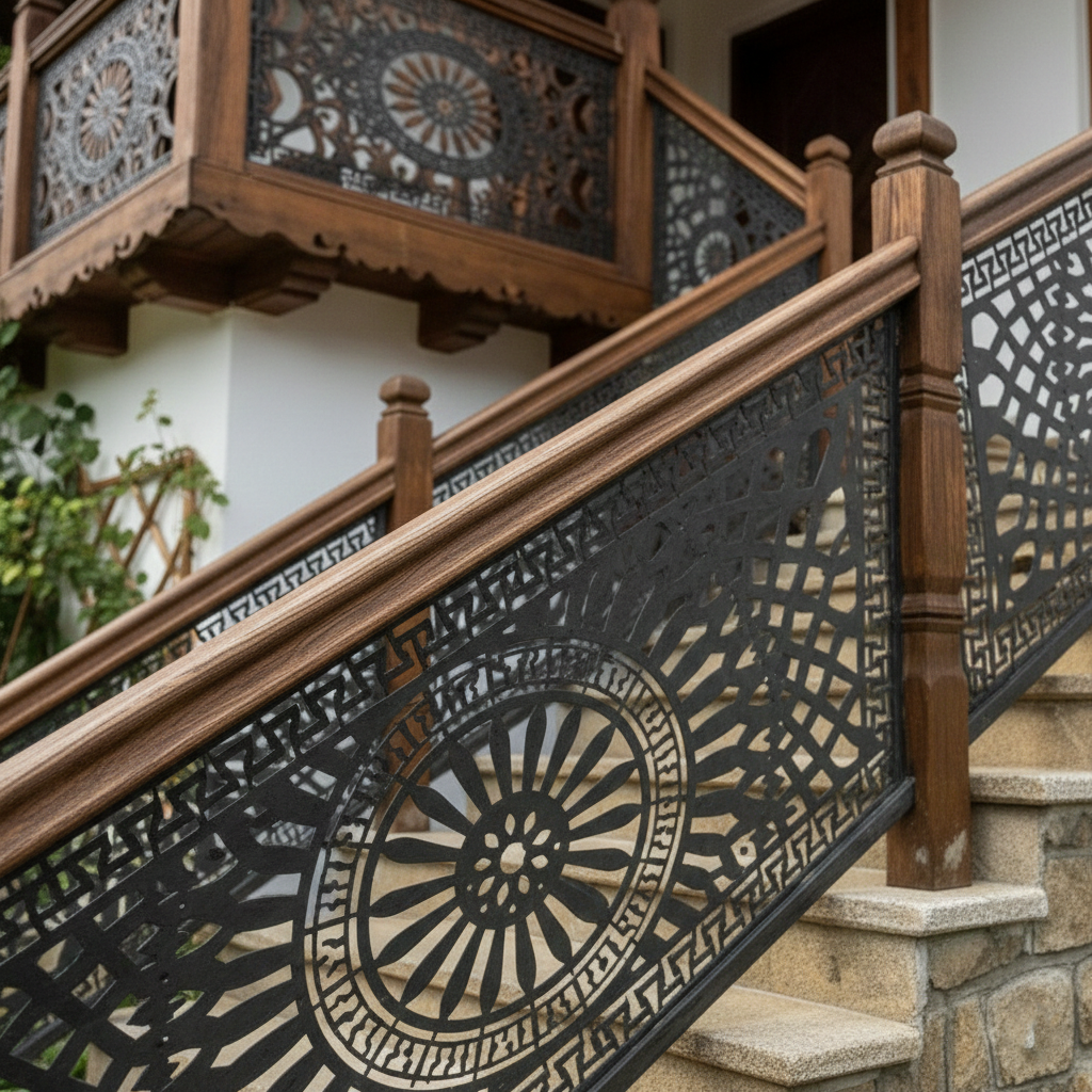 Balustrada terasa |metal| lemn| balcon scari | moderna interior | exterior Zura