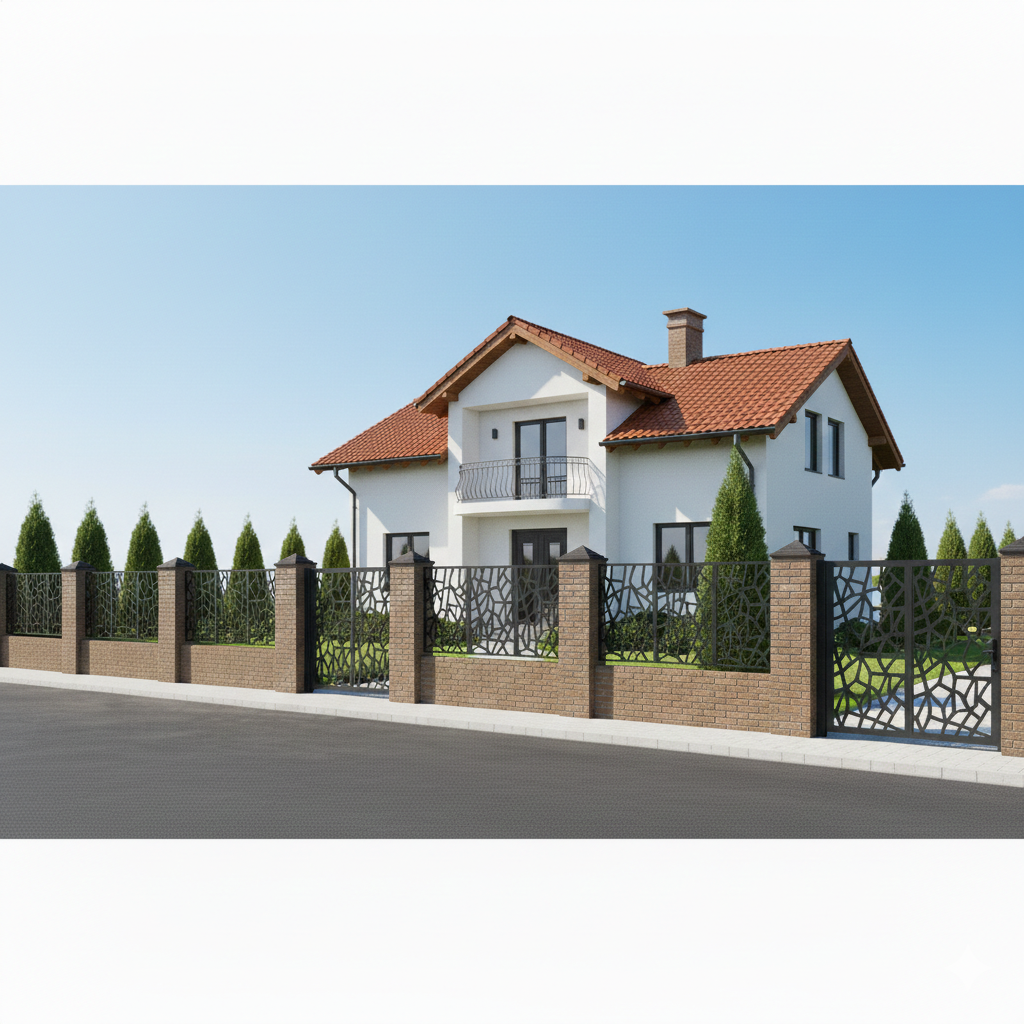 Panou de Gard Metalic debitat Laser cu modele, Urban