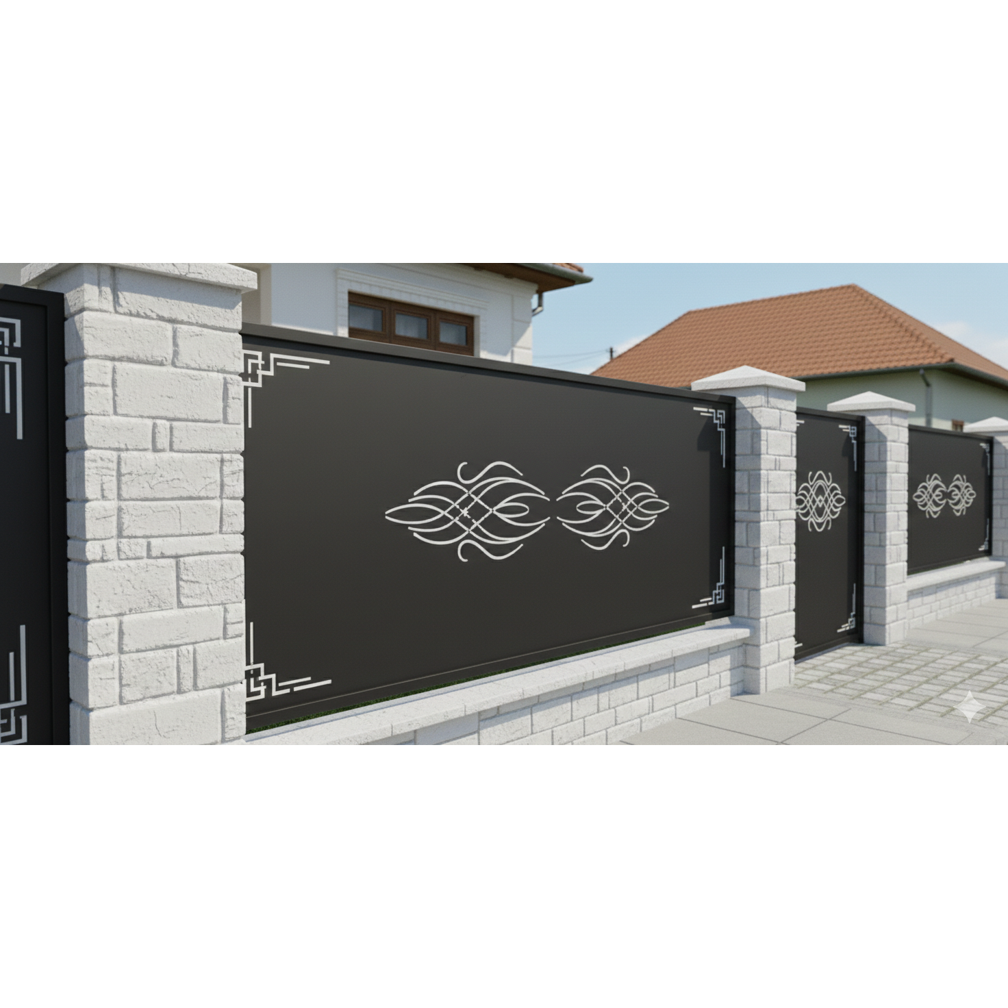 Panou de Gard Metalic debitat Laser cu modele, Enigma