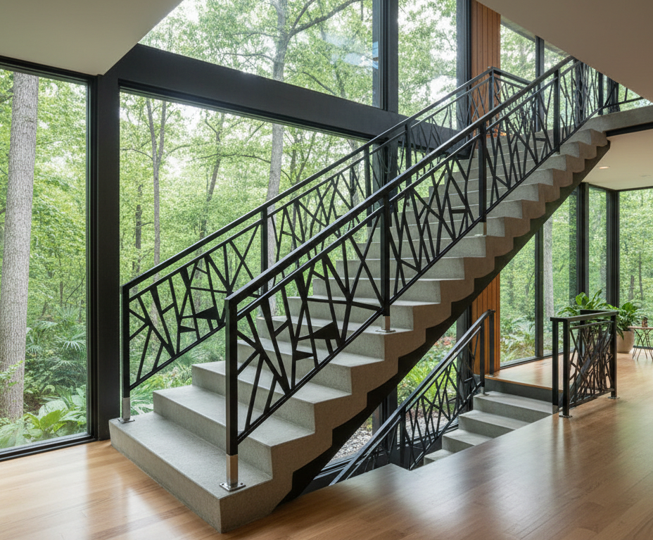 Balustrada terasa |metal| balcon scari | moderna interior | exterior |abstract simplu