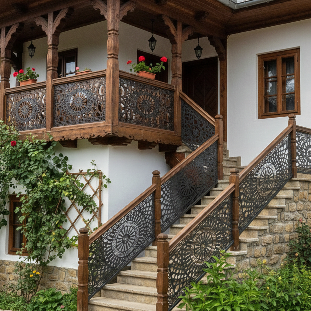 Balustrada terasa |metal| lemn| balcon scari | moderna interior | exterior Zura