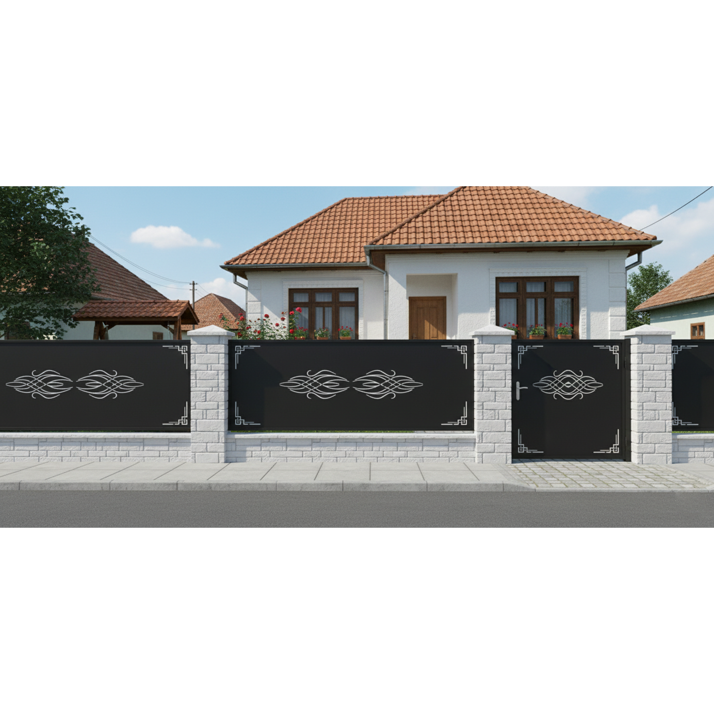 Panou de Gard Metalic debitat Laser cu modele, Enigma