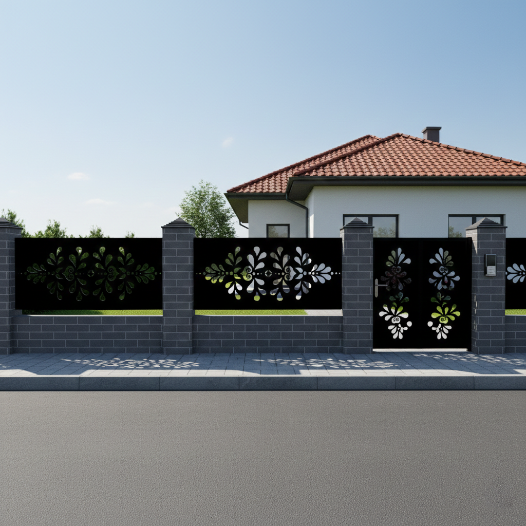 Panou de Gard Metalic debitat Laser cu modele, Linea