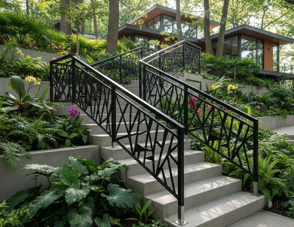 Balustrada terasa |metal| balcon scari | moderna interior | exterior |abstract simplu
