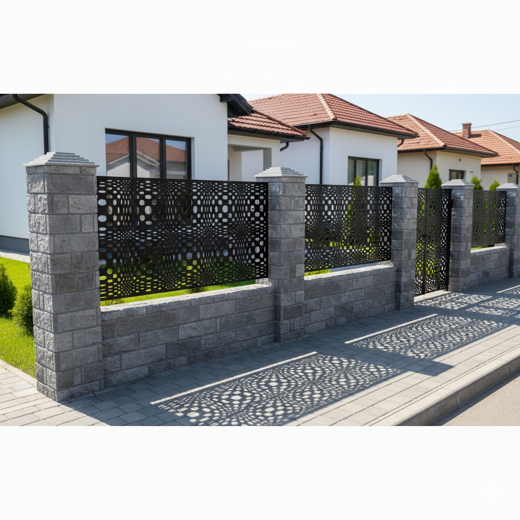 Panou de Gard Metalic debitat Laser cu modele, Rustica
