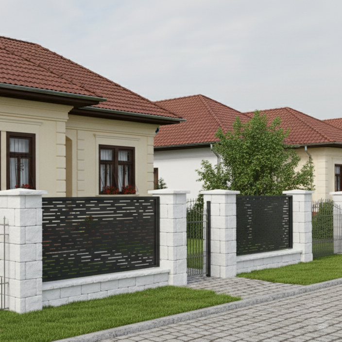 Panou de Gard Metalic debitat Laser cu modele, Vector