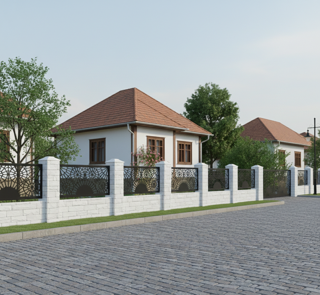 Panou de Gard Metalic debitat Laser cu modele, Bastion