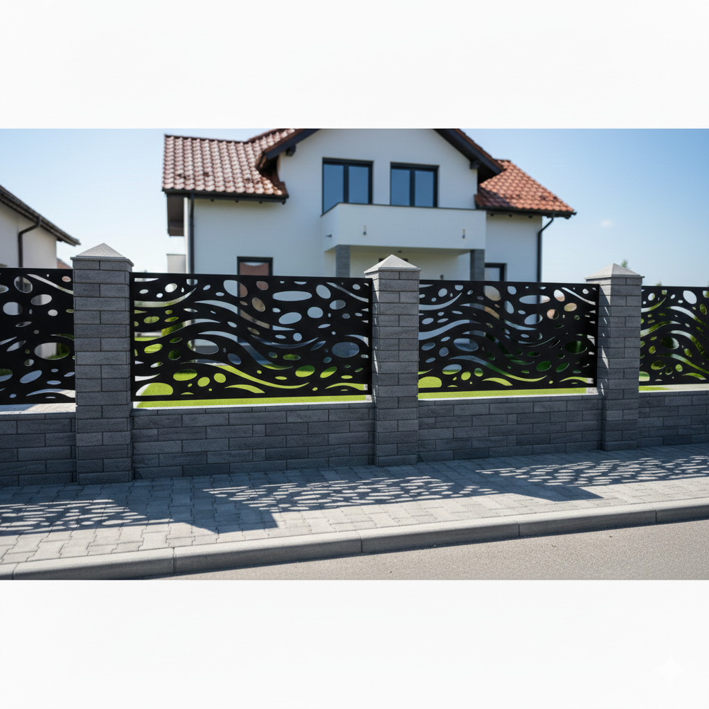 Panou de Gard Metalic debitat Laser cu modele, Prestige
