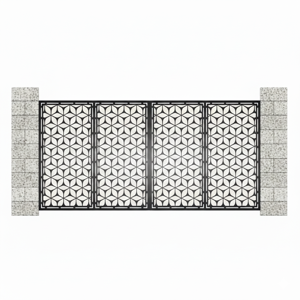Poarta Metalica acces Auto debitata Laser cu Modele, Zera