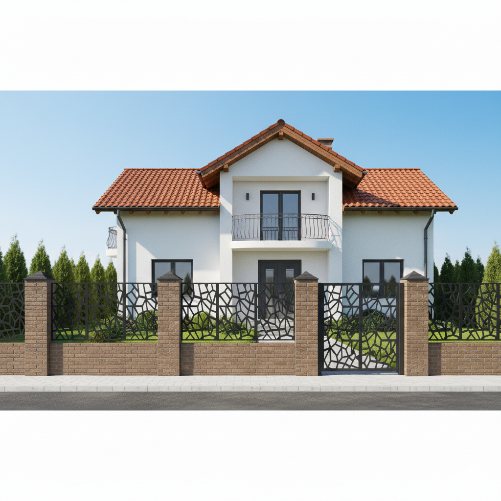 Panou de Gard Metalic debitat Laser cu modele, Urban