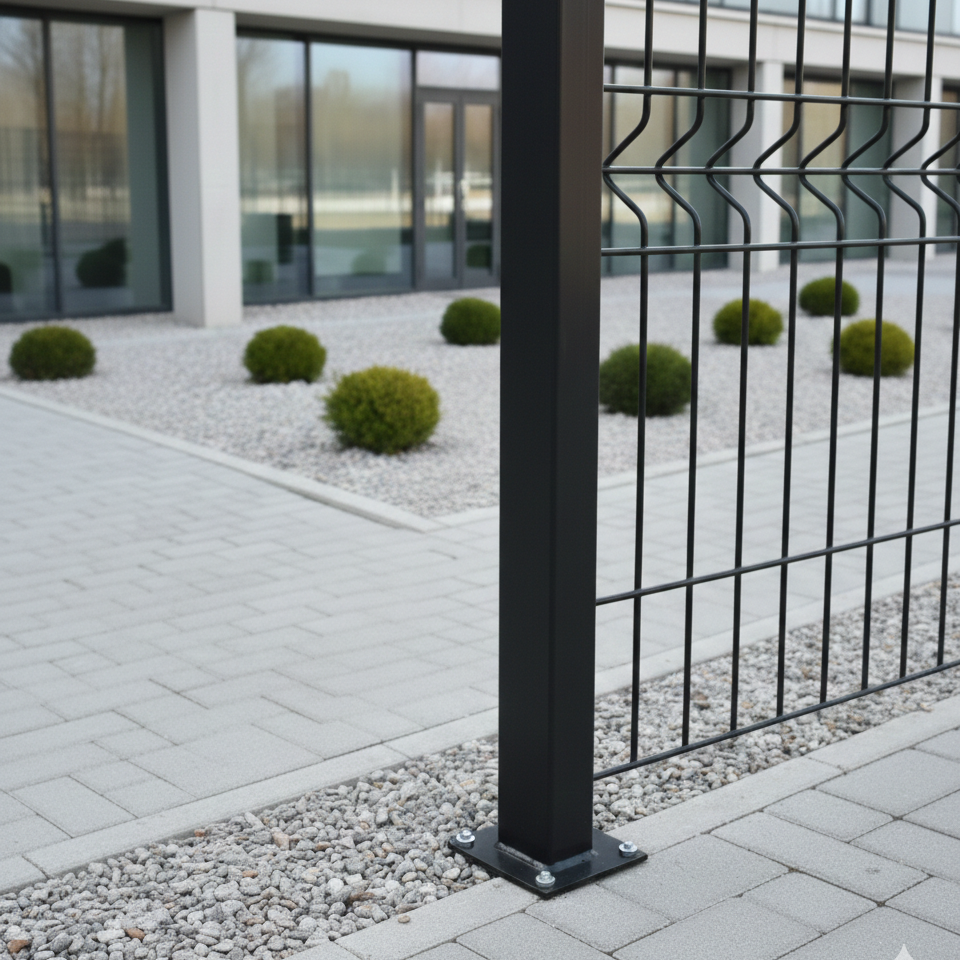 Talpa stalp metalic gard | suport poarta | grosime 2mm | patrat
