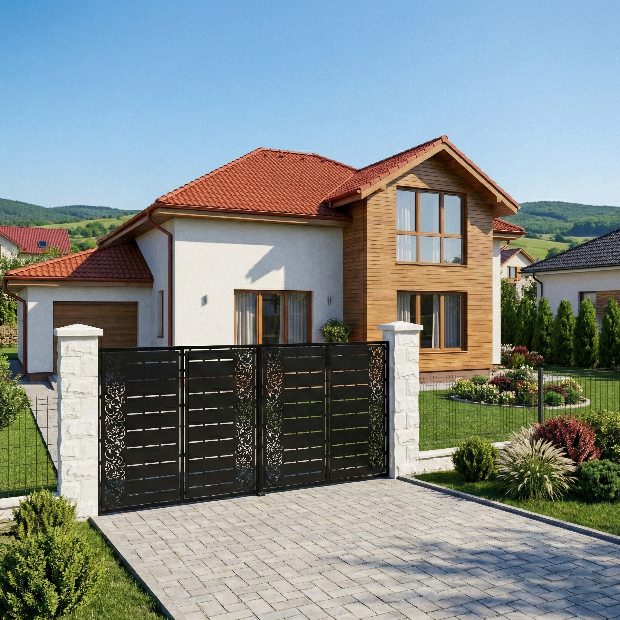 Poarta Metalica acces Auto debitata Laser cu Modele, Mirage