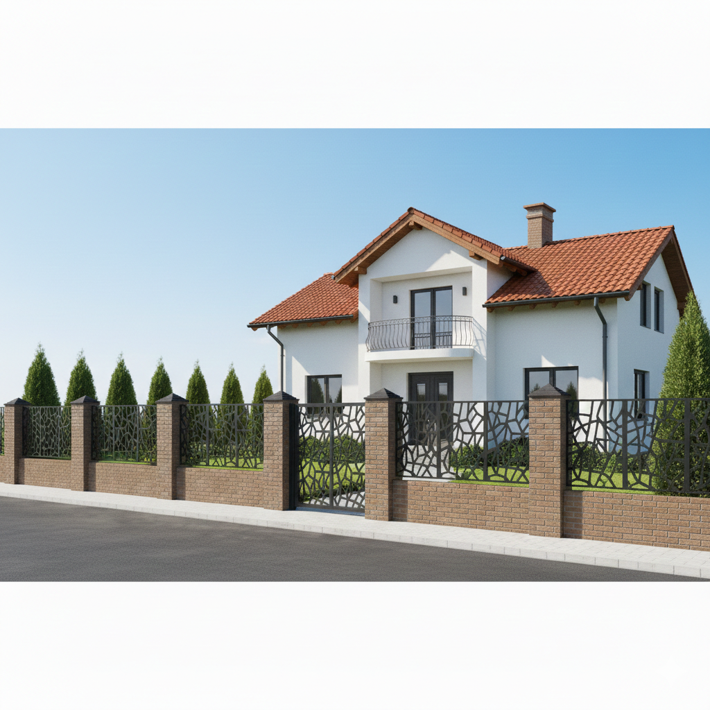 Panou de Gard Metalic debitat Laser cu modele, Urban