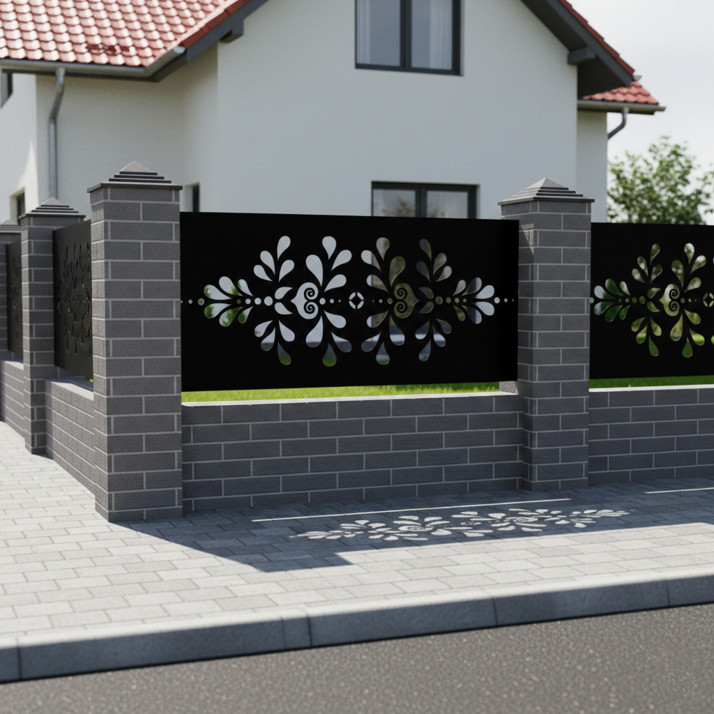 Panou de Gard Metalic debitat Laser cu modele, Linea