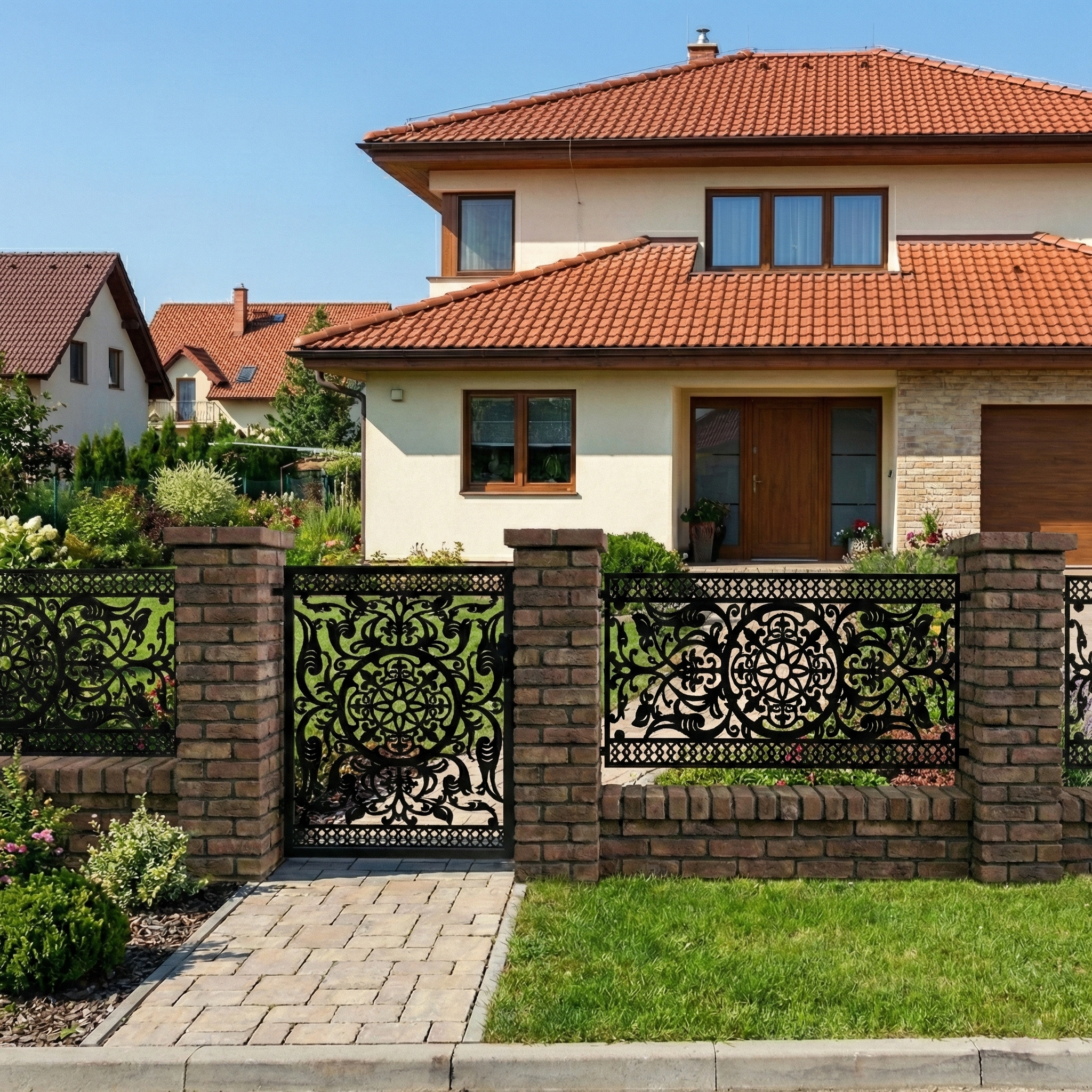 Panou de Gard Metalic debitat Laser cu modele, Optima