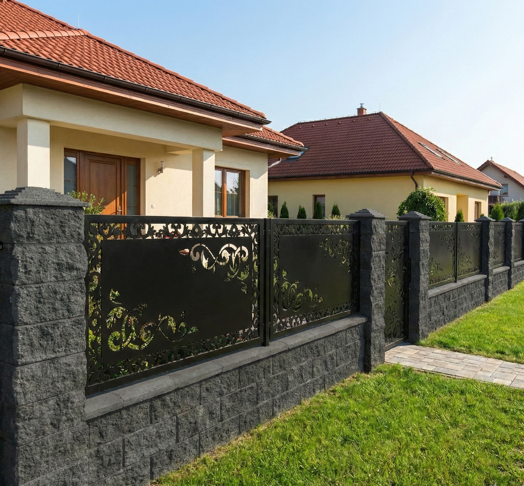 Panou de Gard Metalic debitat Laser cu modele, Verona