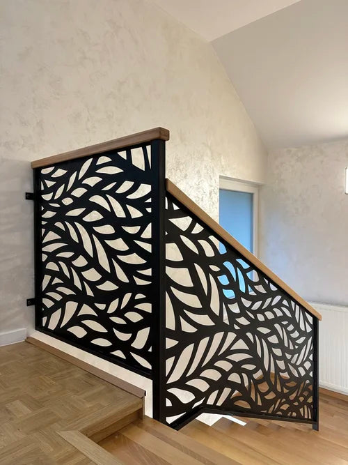 Balustrada terasa |metal| lemn| balcon scari | moderna interior | petal