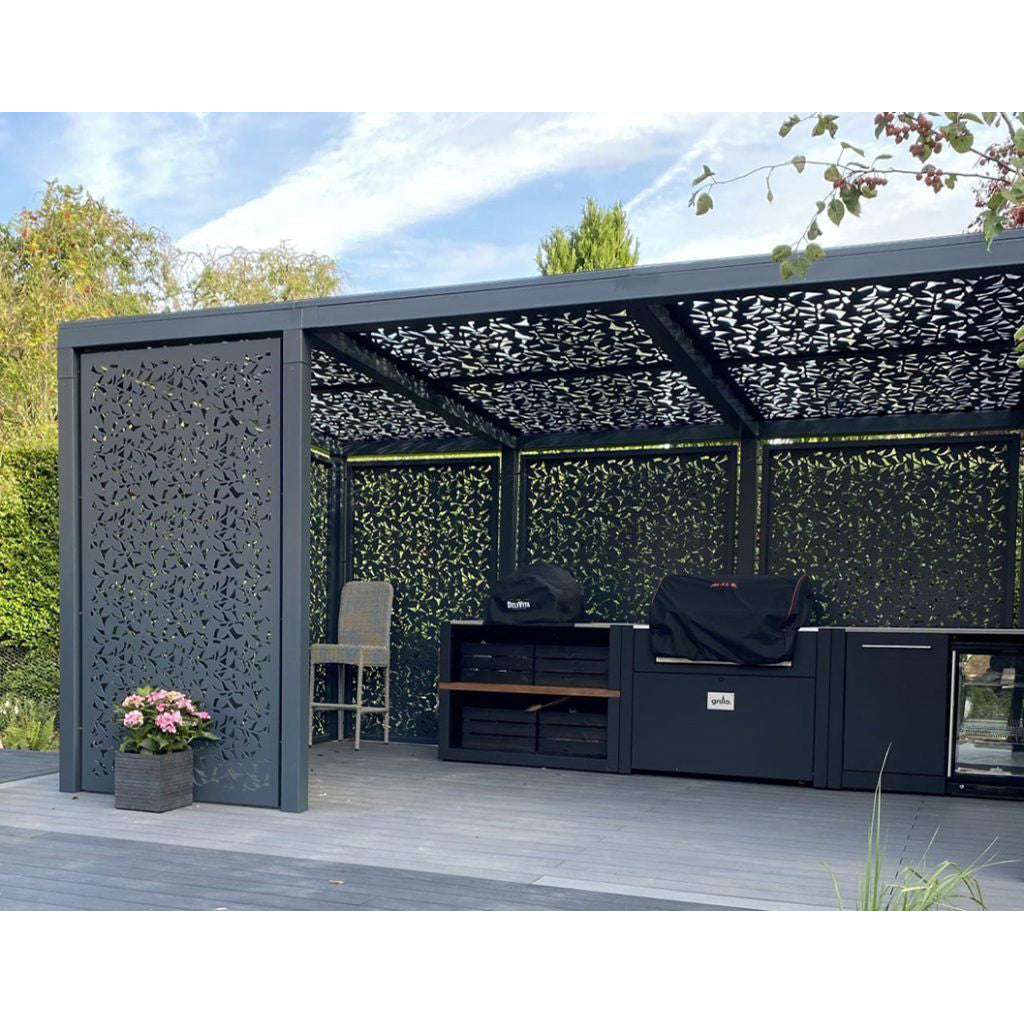 Pergola metalica |foisor|structura metal pavilion de gradina |panouri debitate cnc
