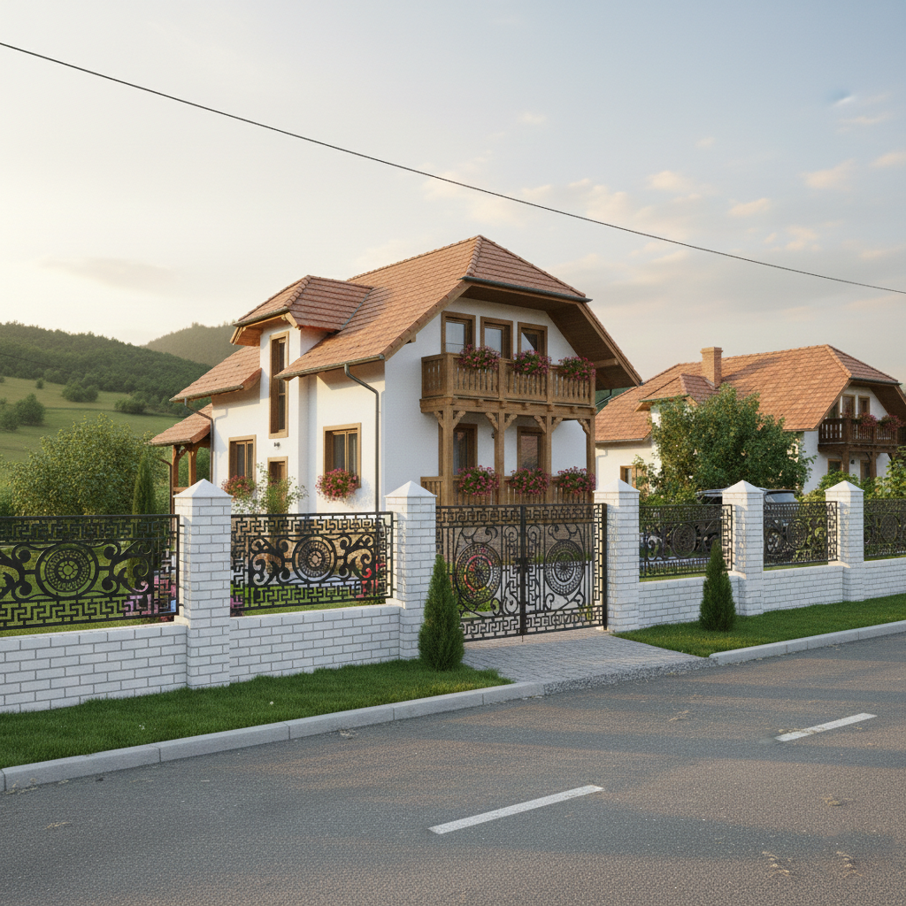 Panou de Gard Metalic debitat Laser cu modele, Silva